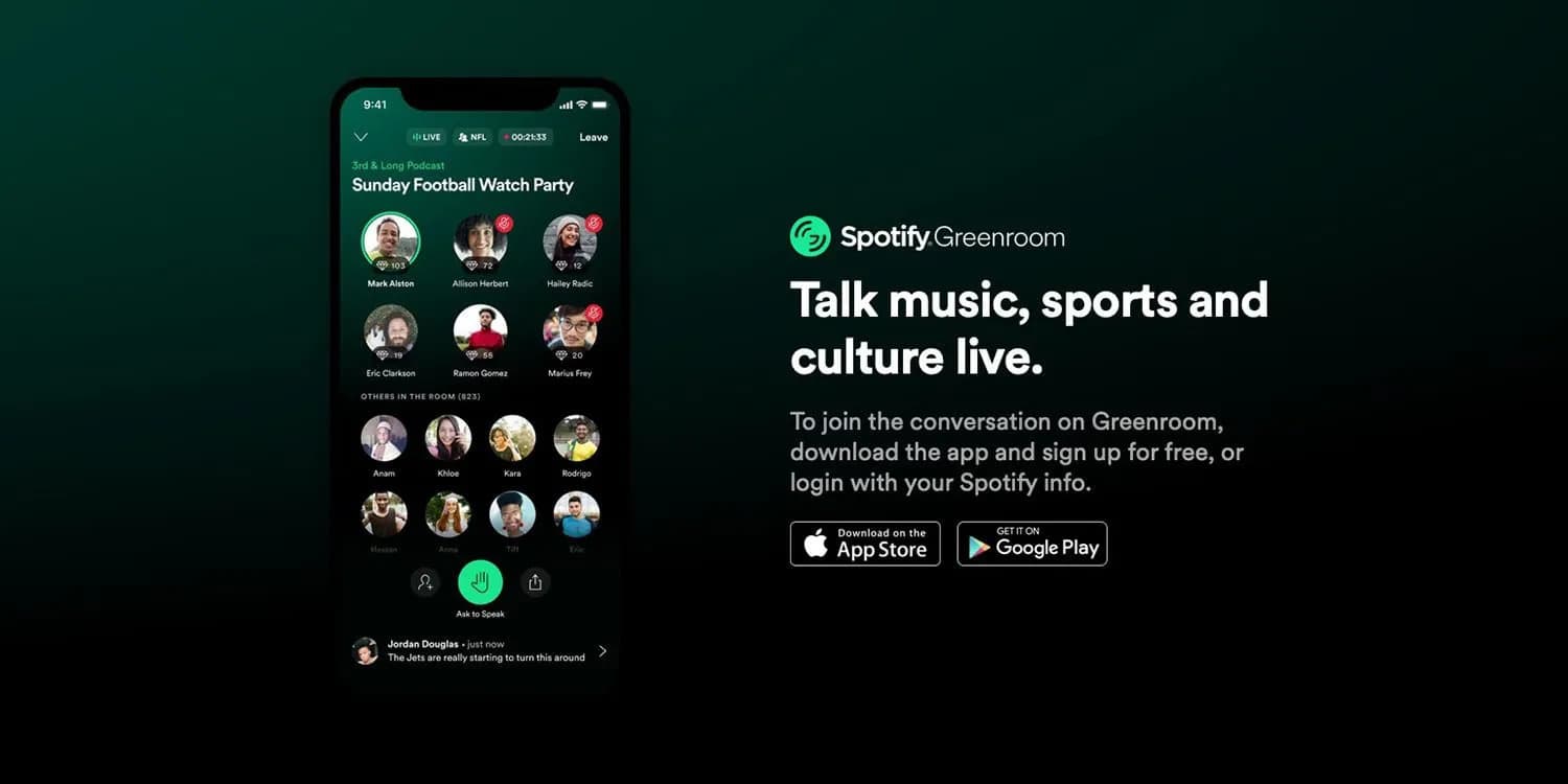 Spotify launches Greenroom, a Clubhouse Competitor